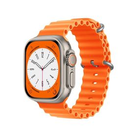 Forzacase FC007 Turuncu iOS Uyumlu Watch Ultra 2 49 mm Oluklu Ocean Silikon Kordon Kayış