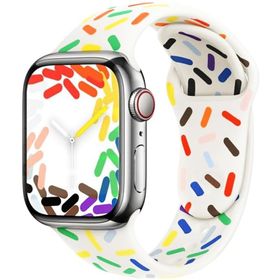 Forzacase FC124 Beyaz iOS Uyumlu Watch 8 45 mm Renkli Damla Sportif Silikon Kordon Kayış