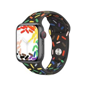 Forzacase FC124 Siyah iOS Uyumlu Watch Ultra 2 49 mm Renkli Damla Sportif Silikon Kordon Kayış