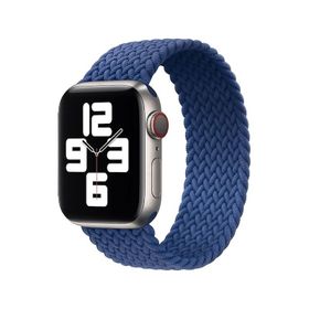 Forzacase FC401 Lacivert iOS Uyumlu Watch SE 40 mm Hasır Örgü Solo Loop Kordon Kayış