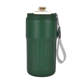Forzacase FC944 Yeşil 316 Paslanmaz Çelik Termometreli 450 ml 6 Saat Sıcak Soğuk Tutan Çay Kahve Termosu