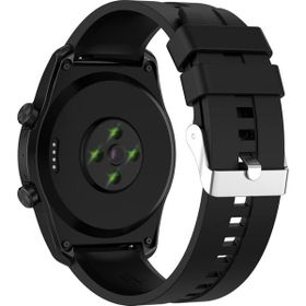 Forzacase Huawei Watch GT 4 FC369 Siyah 46 mm İçin Tokalı Çizgi Desen Silikon Kordon