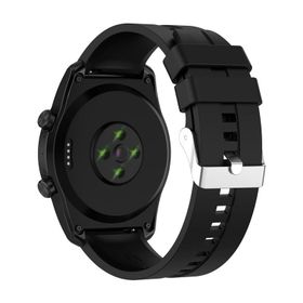 Forzacase Huawei Watch GT 4 FC369 Siyah 46 mm İçin Tokalı Çizgi Desen Silikon Kordon