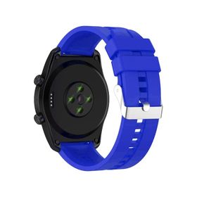 Forzacase Huawei Watch GT Sport-Active-Classic FC369 Mavi Tokalı Çizgi Desen Silikon Kordon