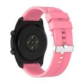 Forzacase Huawei Watch GT Sport-Active-Classic FC369 Pembe Tokalı Çizgi Desen Silikon Kordon