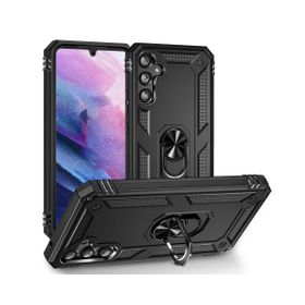 Forzacase Samsung Galaxy A54 Ares Serisi Yüzük Standlı Armor Sert Plastik Siyah Cep Telefonu Kılıfı