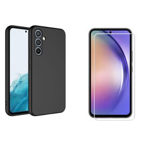 Forzacase Samsung Galaxy A54 Liquid Serisi İçi Kadife Lansman Silikon Siyah Cep Telefonu Kılıfı