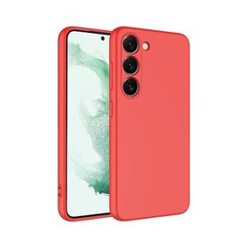 Forzacase Samsung Galaxy S23 Liquid Serisi İçi Kadife Lansman Silikon Kırmızı Cep Telefonu Kılıfı