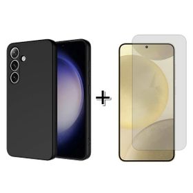Forzacase Samsung Galaxy S24 Plus Liquid İçi Kadife Lansman Silikon Siyah Cep Telefonu Kılıfı