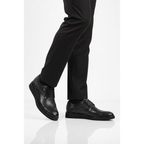 Fosco 3264 MSiyah Hakiki Deri Bağcıklı Erkek Klasik Ayakkabı