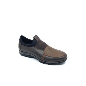 Fosco 8580 553 636 Hakiki Deri Casual Kahverengi Kauçuk Taban Erkek Kışlık Ayakkabı