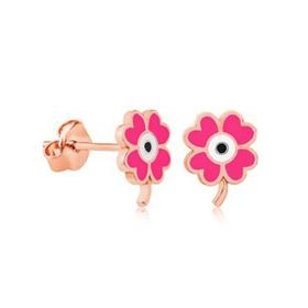 Fosforlu Gümüş Pembe Yonca Küpe