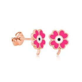 Fosforlu Gümüş Pembe Yonca Küpe