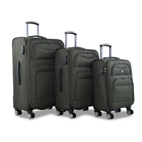 Fossil FSL010 Ultra Light Haki 3'lü Kumaş Valiz Seti
