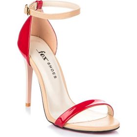 Fox Shoes 7749112608 Kırmızı Ten Rugan Kadın Topuklu Ayakkabı