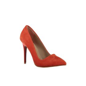 Fox Shoes 8922151902 Turuncu Süet Topuklu Ayakkabı