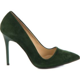 Fox Shoes 8922151902 Yeşil Süet Topuklu Ayakkabı