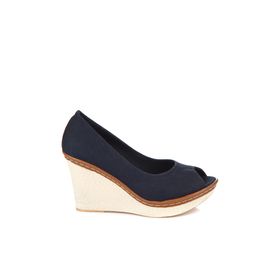 Fox Shoes 9674040305 Lacivert Dolgu Topuklu Ayakkabı