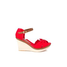 Fox Shoes 9674040505 Kırmızı Dolgu Topuklu Ayakkabı
