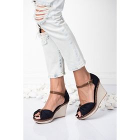 Fox Shoes 9674040505 Lacivert Dolgu Topuklu Ayakkabı