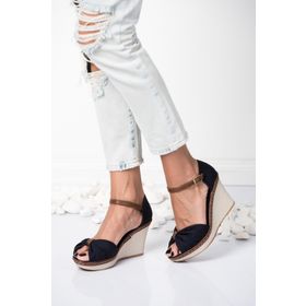Fox Shoes 9674040505 Lacivert Dolgu Topuklu Ayakkabı