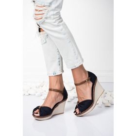Fox Shoes 9674040505 Lacivert Dolgu Topuklu Ayakkabı
