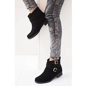 Fox Shoes A726191002 Siyah Süet Kadın Bot