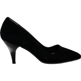 Fox Shoes A922151102 Siyah Süet Topuklu Ayakkabı