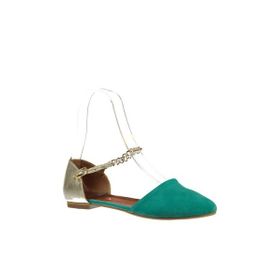 Fox Shoes B726024402 Su Yeşili Dore Kadın Babet
