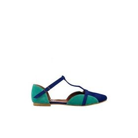 Fox Shoes B726881802 Saks Mavi-Su Yeşili Kadın Babet