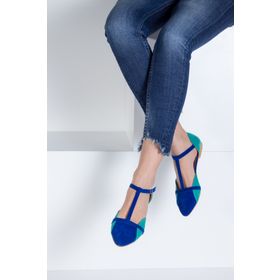 Fox Shoes B726881802 Saks Mavi-Su Yeşili Kadın Babet