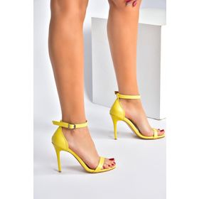 Fox Shoes B922112609 Sarı Kadın Topuklu Ayakkabı