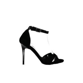 Fox Shoes B922113702 Siyah Süet Topuklu Ayakkabı