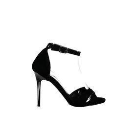 Fox Shoes B922113702 Siyah Süet Topuklu Ayakkabı