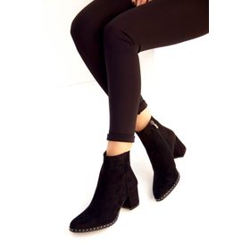 Fox Shoes C654013302 Siyah Süet Kadın Bot