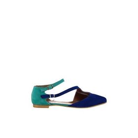 Fox Shoes D726016902 Saks Mavi Su Yeşili Kadın Babet