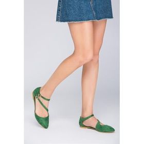 Fox Shoes D726016902 Yeşil Kadın Babet