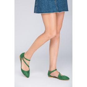 Fox Shoes D726016902 Yeşil Kadın Babet