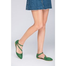 Fox Shoes D726016902 Yeşil Kadın Babet