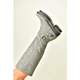 Fox Shoes E726203402 Gri Süet Kısa Topuklu Kadın Çizme