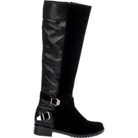 Fox Shoes E726203402 Siyah Yılan Kadın Çizme