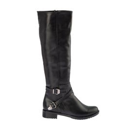Fox Shoes E726203409 Siyah Cilt Suni Deri Kadın Çizme