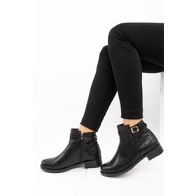 Fox Shoes E726490009 Siyah Kroko Kadın Bot