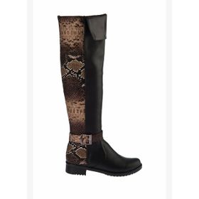 Fox Shoes E726561809 Siyah Vizon Yılan Kadın Çizme