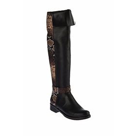 Fox Shoes E726561809 Siyah Vizon Yılan Kadın Çizme