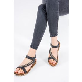 Fox Shoes F288091009 Siyah Kadın Sandalet