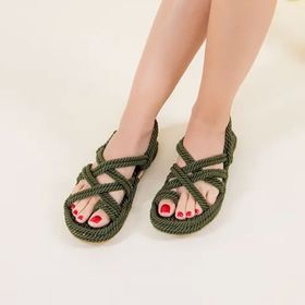 Fox Shoes F470135104 Haki Kadın Sandalet