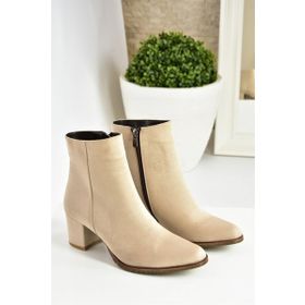 Fox Shoes G654013102 Bej-Kahverengi Süet Kadın Bot