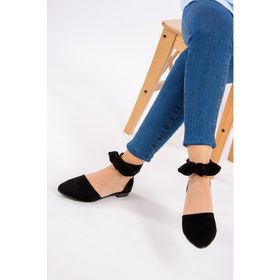 Fox Shoes H726761502 Siyah Kadın Babet