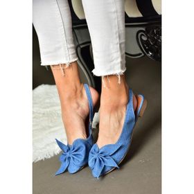 Fox Shoes H726809004 35 Lacivert Kumaş Kadın Babet